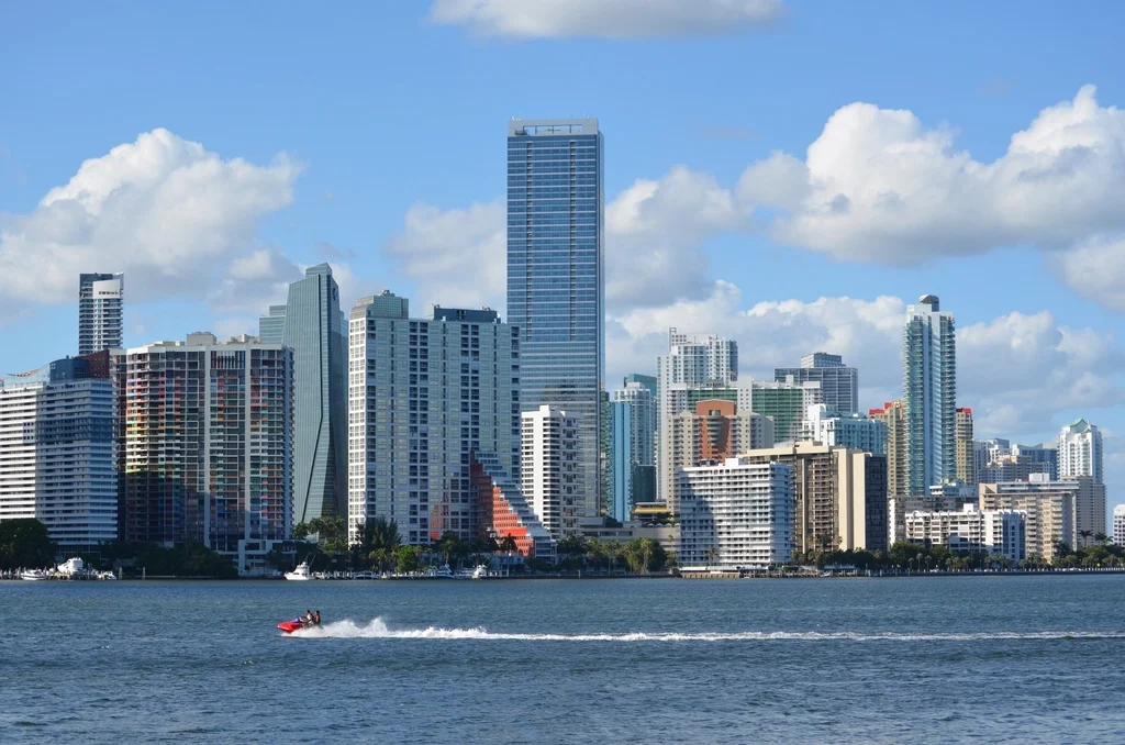 Modern commercial towers along the bay in Brickell, Miami