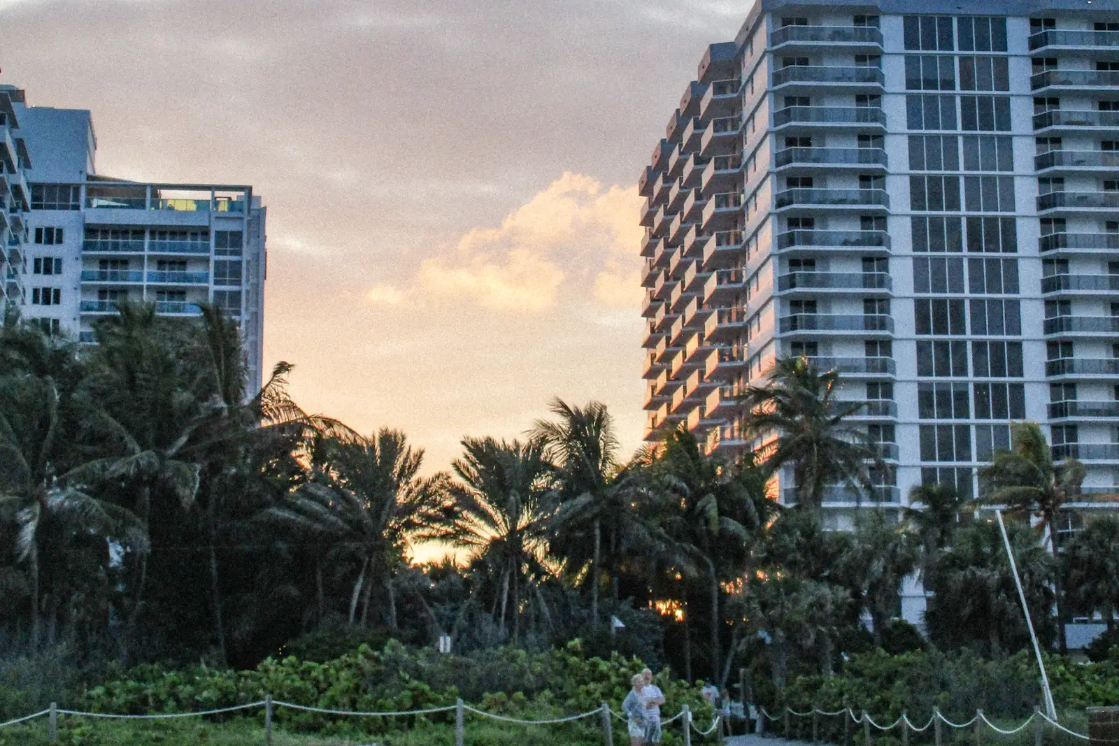 Güney Florida'da sahil kenarındaki condo binaları